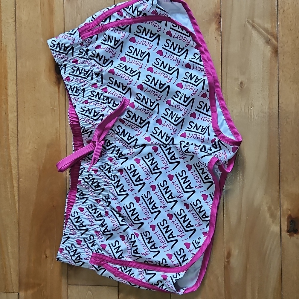Vans Medium girl's 10-12 years old pink‎ black and white polyester boardshort